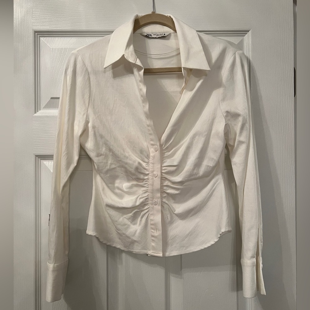 zara ivory top